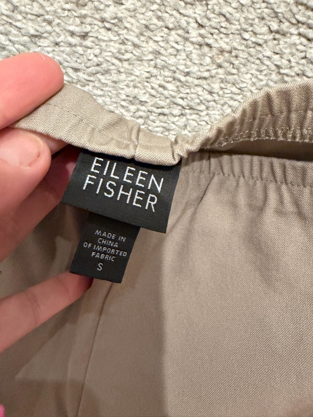 Eileen Fisher Stretch Tan Pants Size Small - Picture 3 of 3